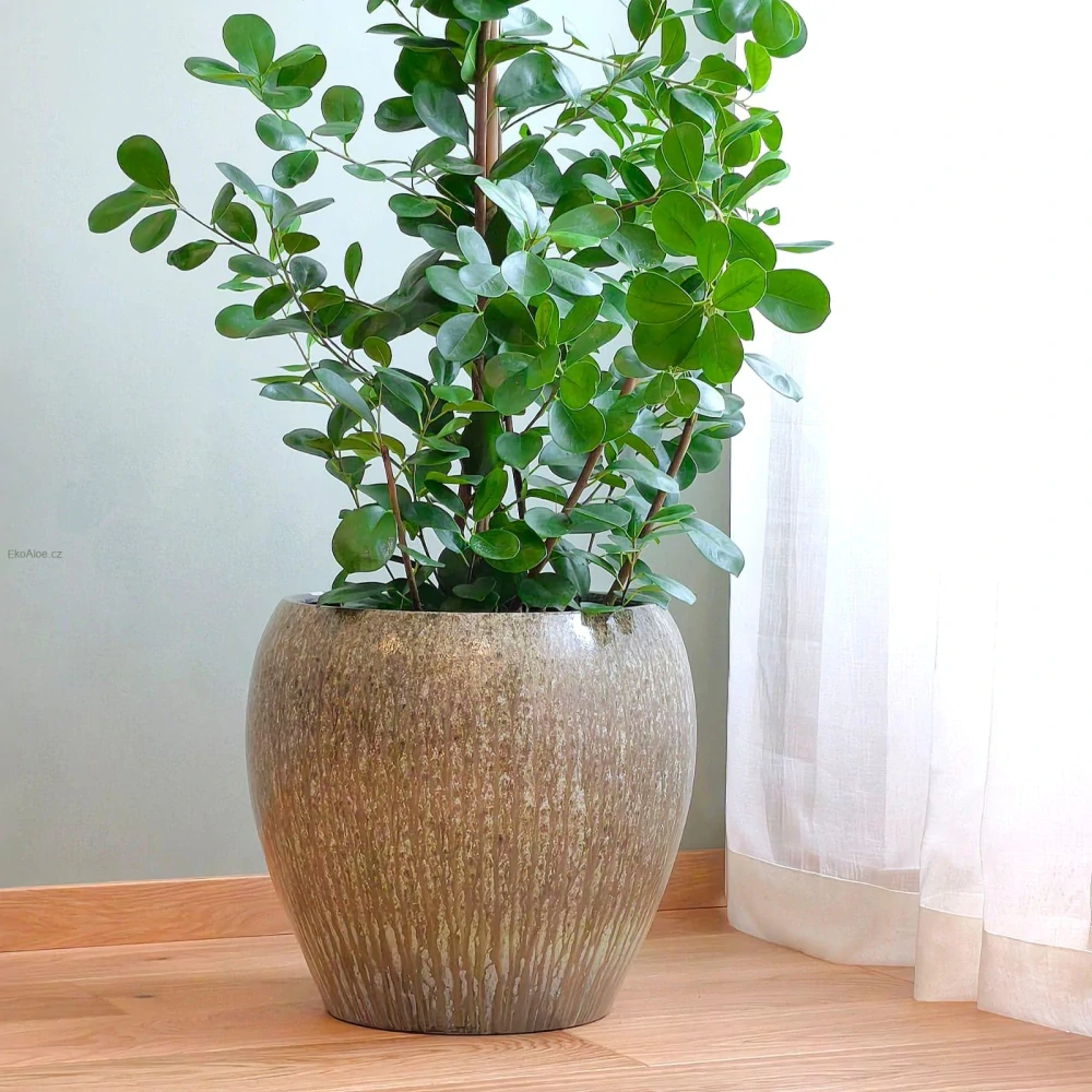 DEKORATIVNÍ KERAMICKÝ KVĚTINÁČ S GLAZUROU