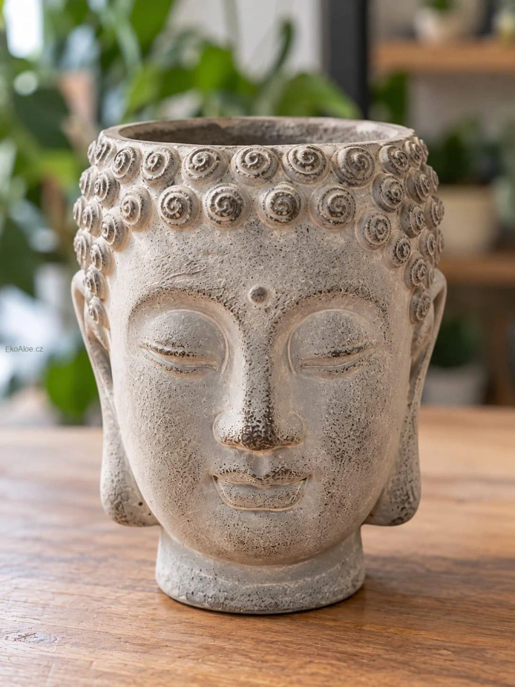 Květináč Buddha – šedý