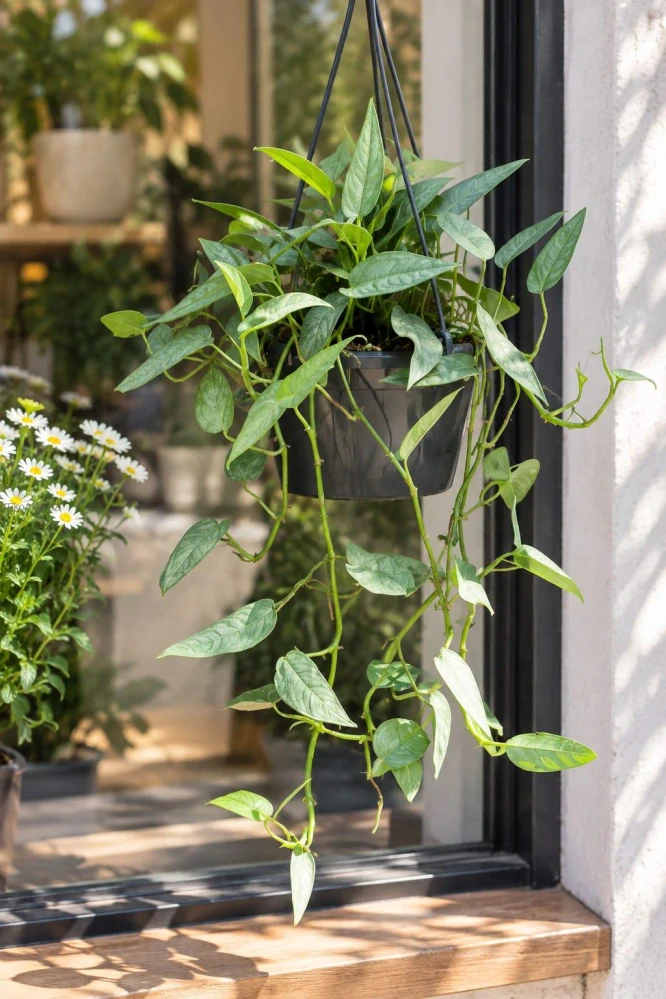 Epipremnum pinnatum Cebu blue v závěsu